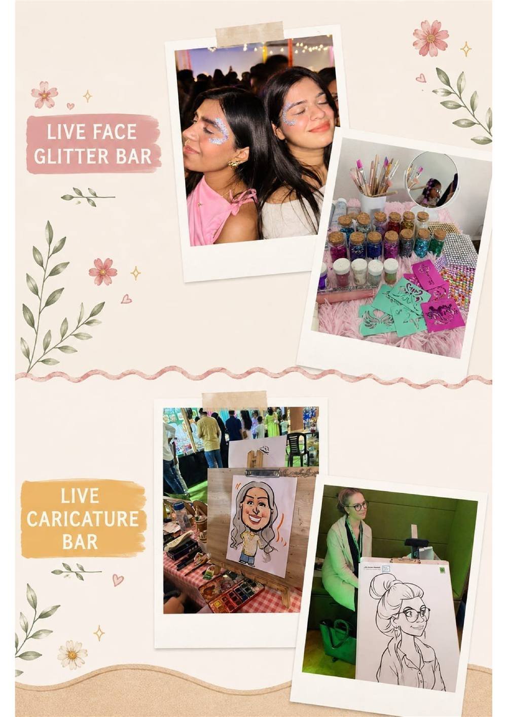 Face Glitter Caricature Carnival Stall — Carnival Artist wedding stall by Rajasthan Event Management
